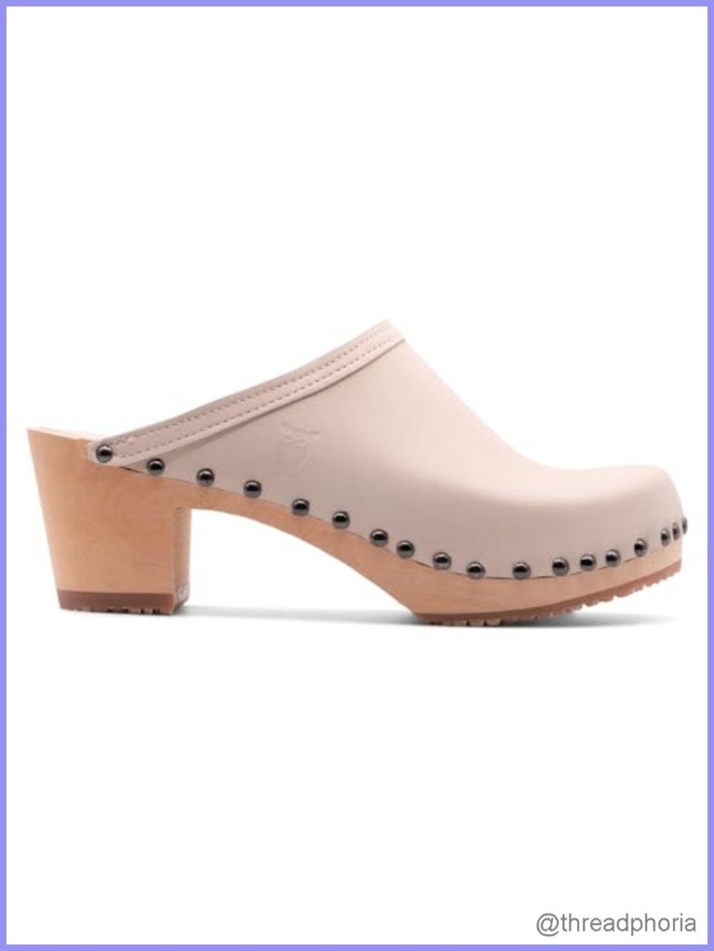 Handmade Wood Clog Mules for Women High Heel Leather Pull-On
